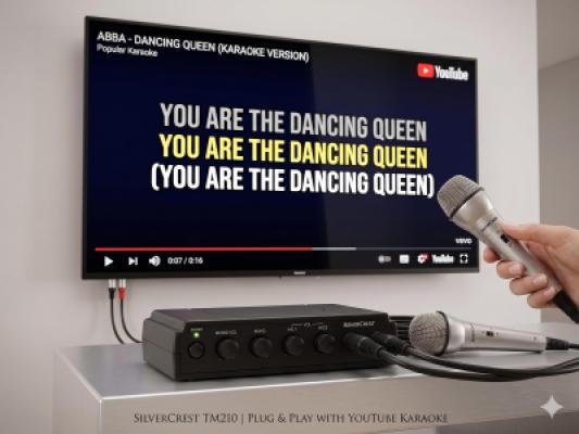 SilverCrest TM210 Karaoke Set (2 Mics + Echo Effect)