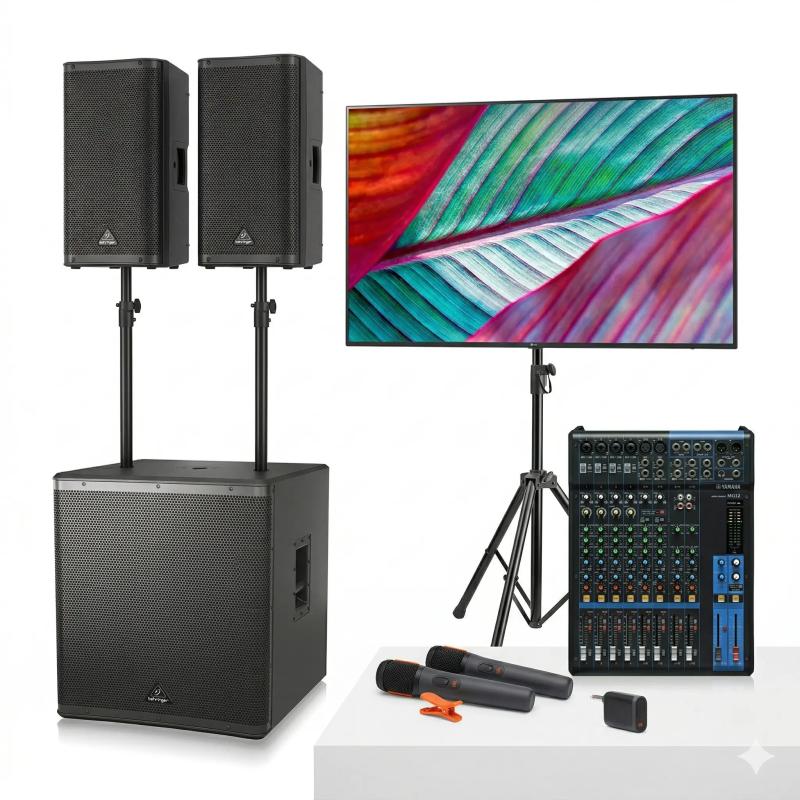 Karaoke System Hire Cyprus – 4.8kW Sound & 65" Display