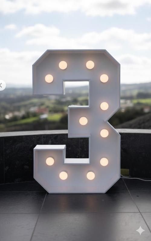 Light-emitting digit 3 with lamps